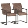 Cantilever dining chairs 2 units brown genuine leather by , dining chairs - Ref: Foro24-321845, Price: 289,30 €, Discount: %