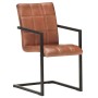 Sillas voladizas de comedor 2 unidades cuero auténtico marrón de , Sillas de comedor - Ref: Foro24-321851, Precio: 286,59 €, ...