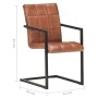 Sillas voladizas de comedor 2 unidades cuero auténtico marrón de , Sillas de comedor - Ref: Foro24-321851, Precio: 286,59 €, ...