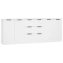 Aparador de 3 piezas madera contrachapada blanco