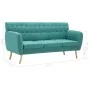 3-seater sofa upholstered in green fabric 172x70x82 cm by vidaXL, Sofas - Ref: Foro24-247128, Price: 426,20 €, Discount: %