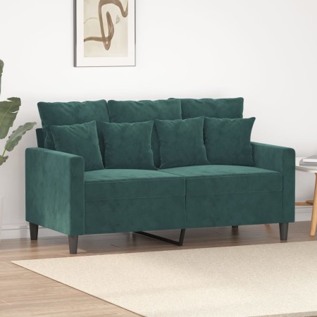 Dunkelgrünes 2-Sitzer-Sofa aus Samt, 120 cm von , Sofas - Ref: Foro24-359295, Preis: 198,29 €, Rabatt: %