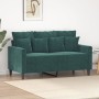 Dunkelgrünes 2-Sitzer-Sofa aus Samt, 120 cm von , Sofas - Ref: Foro24-359295, Preis: 198,29 €, Rabatt: %