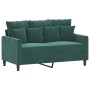 Dunkelgrünes 2-Sitzer-Sofa aus Samt, 120 cm von , Sofas - Ref: Foro24-359295, Preis: 198,29 €, Rabatt: %