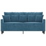 2-Sitzer-Sofa aus blauem Samt, 140 cm von , Sofas - Ref: Foro24-359312, Preis: 221,61 €, Rabatt: %