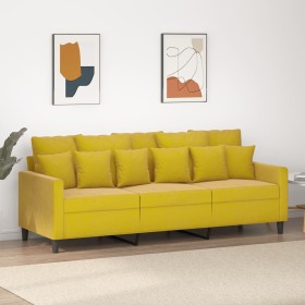 3-Sitzer-Sofa aus gelbem Samt, 180 cm von , Sofas - Ref: Foro24-359319, Preis: 257,28 €, Rabatt: %