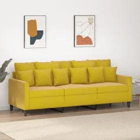 3-Sitzer-Sofa aus gelbem Samt, 180 cm von , Sofas - Ref: Foro24-359319, Preis: 258,88 €, Rabatt: %