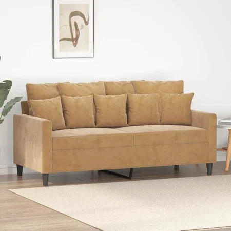 Braunes 2-Sitzer-Sofa aus Samt, 140 cm von , Sofas - Ref: Foro24-359310, Preis: 230,42 €, Rabatt: %