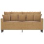 Braunes 2-Sitzer-Sofa aus Samt, 140 cm von , Sofas - Ref: Foro24-359310, Preis: 229,96 €, Rabatt: %