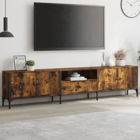 TV cabinet drawer engineered wood smoked oak 200x25x44 cm by , TV Furniture - Ref: Foro24-838990, Price: 139,57 €, Discount: %
