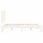Double bed frame with white solid wood headboard by , Beds and slatted bases - Ref: Foro24-3193632, Price: 146,81 €, Discount: %