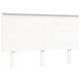 Double bed frame with white solid wood headboard by , Beds and slatted bases - Ref: Foro24-3193632, Price: 148,72 €, Discount: %