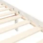 Double bed frame with white solid wood headboard by , Beds and slatted bases - Ref: Foro24-3193632, Price: 146,81 €, Discount: %