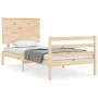 Single bed frame with solid wood headboard by , Beds and slatted bases - Ref: Foro24-3195181, Price: 90,05 €, Discount: %