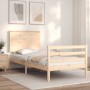 Estructura de cama individual con cabecero madera maciza de , Camas y somieres - Ref: Foro24-3195181, Precio: 91,15 €, Descue...