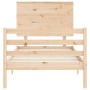 Estructura de cama individual con cabecero madera maciza de , Camas y somieres - Ref: Foro24-3195181, Precio: 91,15 €, Descue...