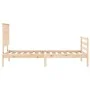 Single bed frame with solid wood headboard by , Beds and slatted bases - Ref: Foro24-3195181, Price: 90,05 €, Discount: %