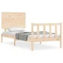 Single bed frame with solid wood headboard by , Beds and slatted bases - Ref: Foro24-3193361, Price: 88,94 €, Discount: %