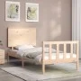 Single bed frame with solid wood headboard by , Beds and slatted bases - Ref: Foro24-3193361, Price: 88,94 €, Discount: %