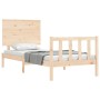 Single bed frame with solid wood headboard by , Beds and slatted bases - Ref: Foro24-3193361, Price: 91,32 €, Discount: %