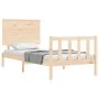 Single bed frame with solid wood headboard by , Beds and slatted bases - Ref: Foro24-3193361, Price: 88,94 €, Discount: %