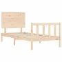 Estructura de cama individual con cabecero madera maciza de , Camas y somieres - Ref: Foro24-3193361, Precio: 88,94 €, Descue...