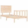 Single bed frame with solid wood headboard by , Beds and slatted bases - Ref: Foro24-3193361, Price: 91,32 €, Discount: %