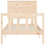Single bed frame with solid wood headboard by , Beds and slatted bases - Ref: Foro24-3193361, Price: 91,32 €, Discount: %