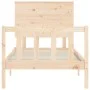 Single bed frame with solid wood headboard by , Beds and slatted bases - Ref: Foro24-3193361, Price: 88,94 €, Discount: %