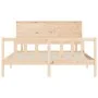 Double bed frame with solid wood headboard by , Beds and slatted bases - Ref: Foro24-3193406, Price: 172,80 €, Discount: %