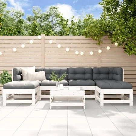 Gartenmöbel-Set 7-teilig aus massivem weißem Kiefernholz von , Gartensets - Ref: Foro24-3186362, Preis: 477,91 €, Rabatt: %