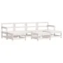 Gartenmöbel-Set 7-teilig aus massivem weißem Kiefernholz von , Gartensets - Ref: Foro24-3186369, Preis: 485,95 €, Rabatt: %