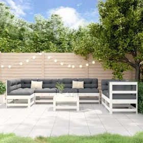 Garden furniture set 8 pieces solid white pine wood by , Garden sets - Ref: Foro24-3186453, Price: 501,32 €, Discount: %