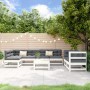 Gartenmöbel-Set 8-teilig aus massivem weißem Kiefernholz von , Gartensets - Ref: Foro24-3186453, Preis: 508,04 €, Rabatt: %
