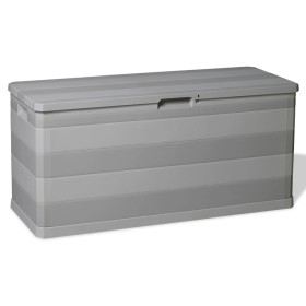 Caja de almacenamiento de jardín gris 117x45x56 cm