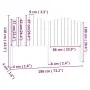 Bettkopfteil aus massivem Kiefernholz, 186 x 4 x 110 cm von , Kopf- und Fußteile - Ref: Foro24-818485, Preis: 81,71 €, Rabatt: %