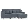 3-seater sofa with stool in dark gray velvet 180 cm by , Sofas - Ref: Foro24-3201108, Price: 300,27 €, Discount: %