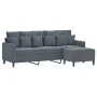3-seater sofa with stool in dark gray velvet 180 cm by , Sofas - Ref: Foro24-3201108, Price: 300,27 €, Discount: %