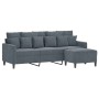 3-Sitzer-Sofa mit dunkelgrauem Samthocker 180 cm von , Sofas - Ref: Foro24-3201108, Preis: 285,48 €, Rabatt: %