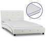 Bed with viscoelastic mattress white synthetic leather 90x200 cm by , Beds and slatted bases - Ref: Foro24-277554, Price: 342...