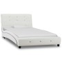 Bed with viscoelastic mattress white synthetic leather 90x200 cm by , Beds and slatted bases - Ref: Foro24-277554, Price: 342...