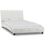 Bed with viscoelastic mattress white synthetic leather 90x200 cm by , Beds and slatted bases - Ref: Foro24-277554, Price: 467...