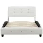 Bed with viscoelastic mattress white synthetic leather 90x200 cm by , Beds and slatted bases - Ref: Foro24-277554, Price: 467...