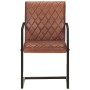 Cantilever dining chairs 6 units brown genuine leather by , dining chairs - Ref: Foro24-3057793, Price: 922,48 €, Discount: %