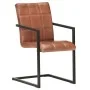 Sillas voladizas de comedor 6 unidades cuero auténtico marrón de , Sillas de comedor - Ref: Foro24-3059812, Precio: 885,89 €,...