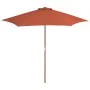 Gartenschirm mit Holzstange 270 cm Terrakotta von vidaXL, Sonnenschirme - Ref: Foro24-44518, Preis: 73,24 €, Rabatt: %