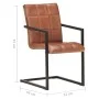 Sillas voladizas de comedor 6 unidades cuero auténtico marrón de , Sillas de comedor - Ref: Foro24-3059812, Precio: 885,89 €,...