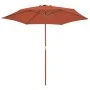 Gartenschirm mit Holzstange 270 cm Terrakotta von vidaXL, Sonnenschirme - Ref: Foro24-44518, Preis: 73,24 €, Rabatt: %