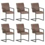 Sillas voladizas de comedor 6 unidades cuero auténtico marrón de , Sillas de comedor - Ref: Foro24-3059810, Precio: 909,64 €,...