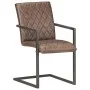 Sillas voladizas de comedor 6 unidades cuero auténtico marrón de , Sillas de comedor - Ref: Foro24-3059810, Precio: 909,64 €,...